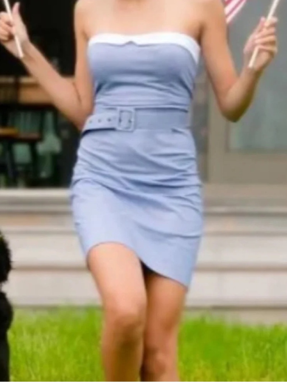 Gretchen Scott Designs Strapless Gingham Dress with Belt